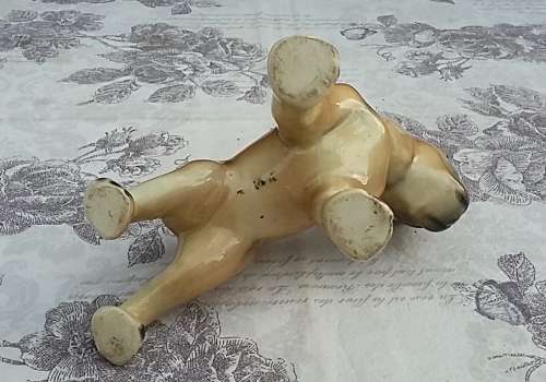 Adorable Porcelain Figure of a Boxer Dog