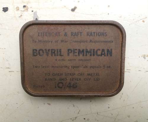 WW2 ERA BOVRIL PEMMICAN LIFEBOAT & RAFT RATION TIN