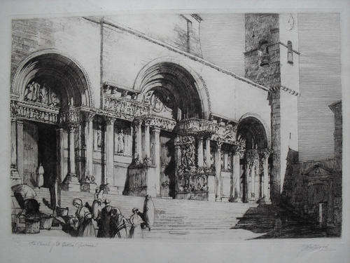 ETCHING - THE CHURCH OF ST. GILLES, PROVENCE BY PERCY JAMES WESTWOOD - SIGNED AND TITLED (FRANCE)