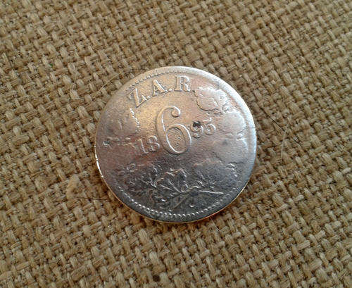 LOW START!!! 1895 Z.A.R. SIXPENCE OR 6D COIN (PAUL KRUGER)(ANGLO BOER WAR)