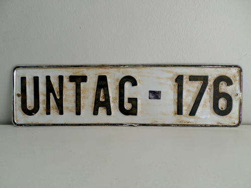 ORIGINAL SCARCE UNTAG NUMBER PLATE (SOUTH WEST AFRICA-NAMIBIA-SWAPO-BORDER WAR)