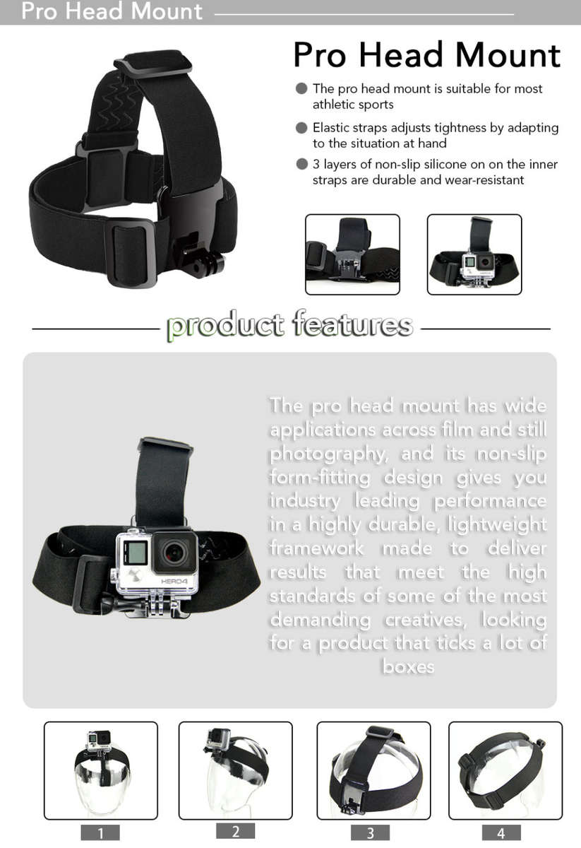 Action Camera Mount Mega Bundle | Head & Body Mount | Universal Compatibility | incl. Posable Tripod