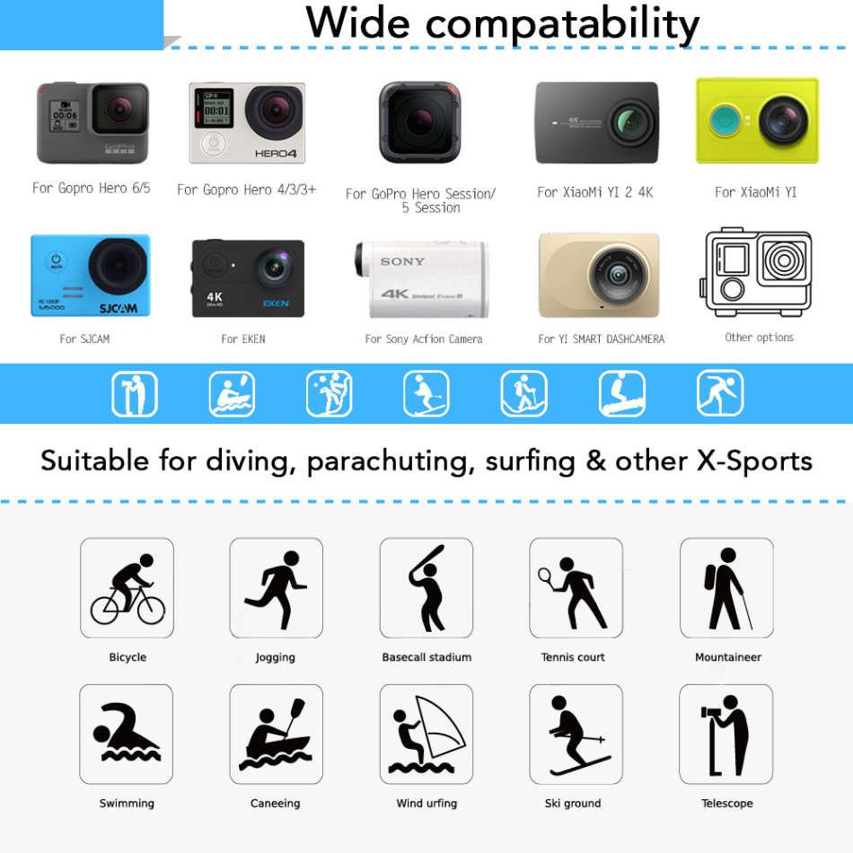 Action Camera Mount Mega Bundle | Head & Body Mount | Universal Compatibility | incl. Posable Tripod