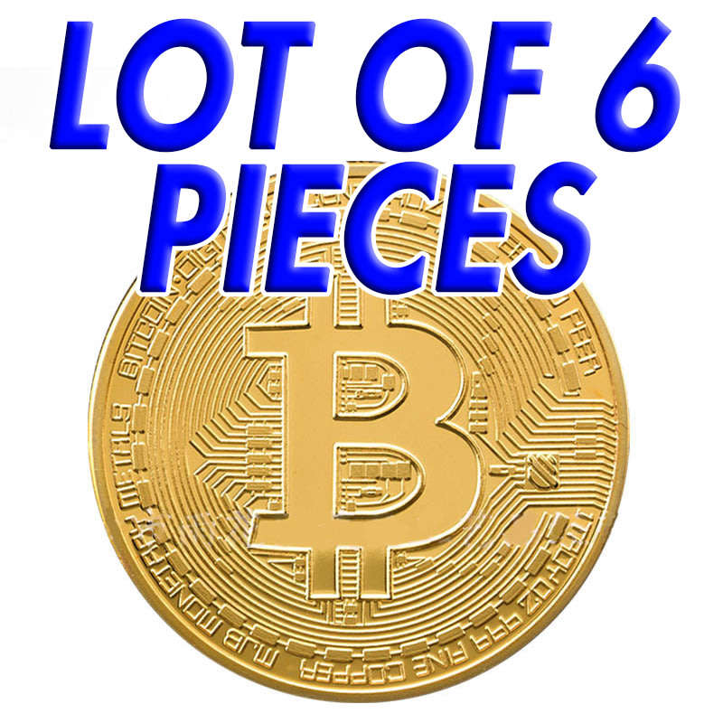 1x LOT of 6 PCS 24K Gold Plated BITCOIN in Protective Case | SPEEDY EUROPEAN SHIPPING 15-40 DAYS
