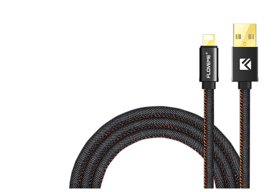 Apple Lightning-to-USB Cable | Durable Denim Design | 18K Gold Plated  | 5V 2.1A | LOCAL STOCK