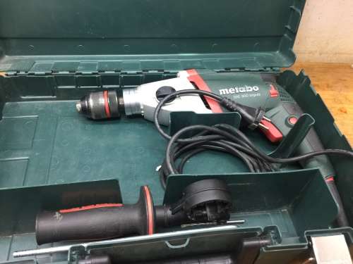 High powered Metabo corded Drill with metabox, for brick walls, steel and wood