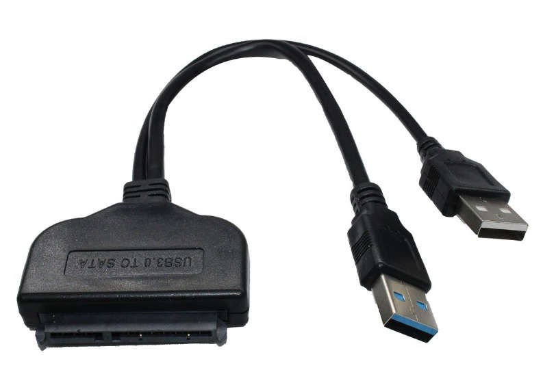Dual USB 3.0 & USB 2.0 SATA Adapter Cable - Black