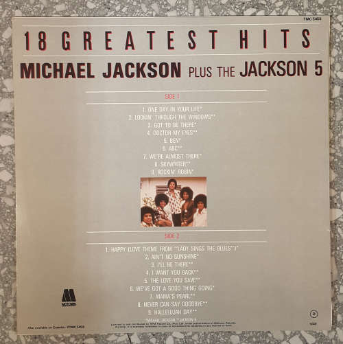 MICHAEL JACKSON PLUS THE JACKSON 5 - 18 GREATEST HITS LP, Compilation: South Africa Released 1983