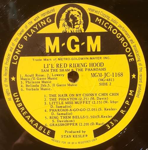SAM THE SHAM AND THE PHARAOHS - LI`L RED RIDING HOOD, LP, Album, Mono Country: South Africa 1966
