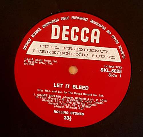 ROLLING STONES -  LET IT BLEED Vinyl, LP, Album, Stereo Country: South Africa Released: 1969