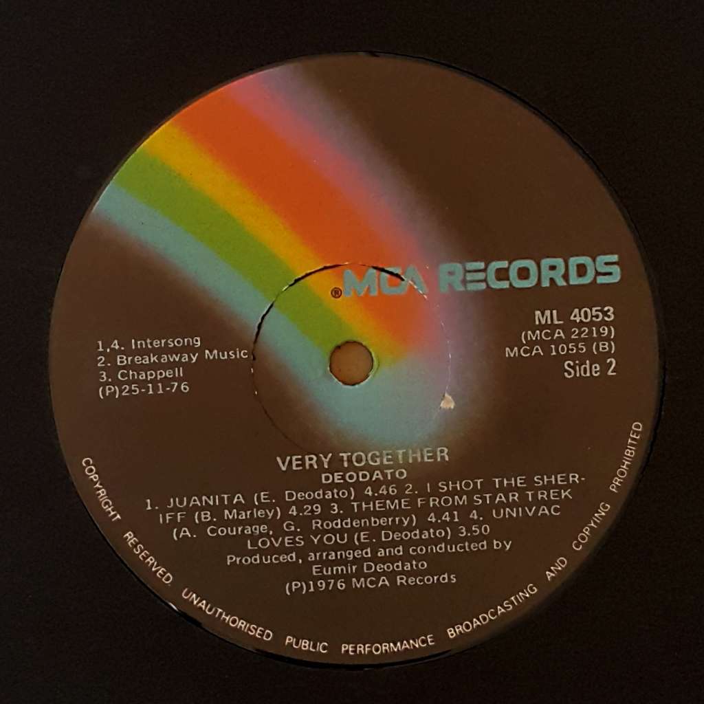 DEODATO - VERY TOGETHER Vinyl, LP, Album Country: South Africa Released: 1976