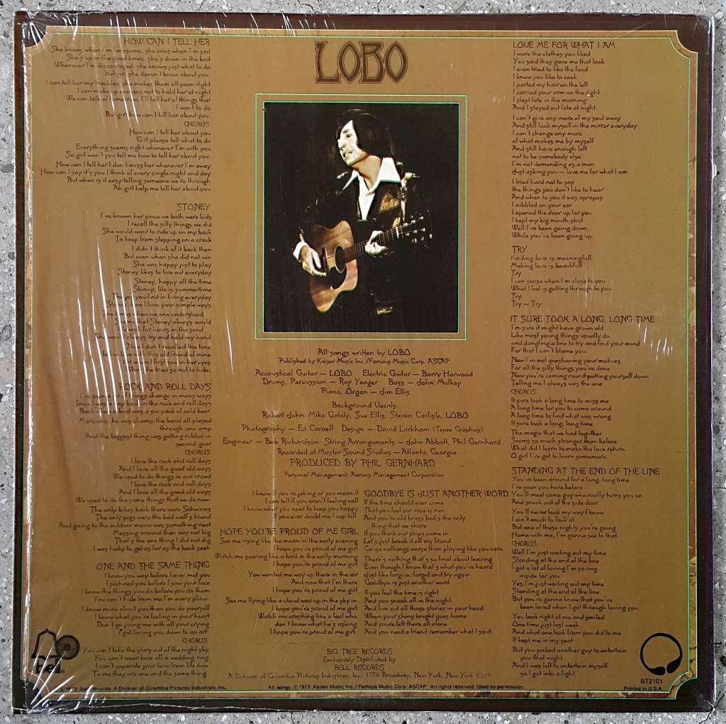 LOBO - `CALUMET` Vinyl, LP, Album, Bestway Pressing Country: US Released: 1973