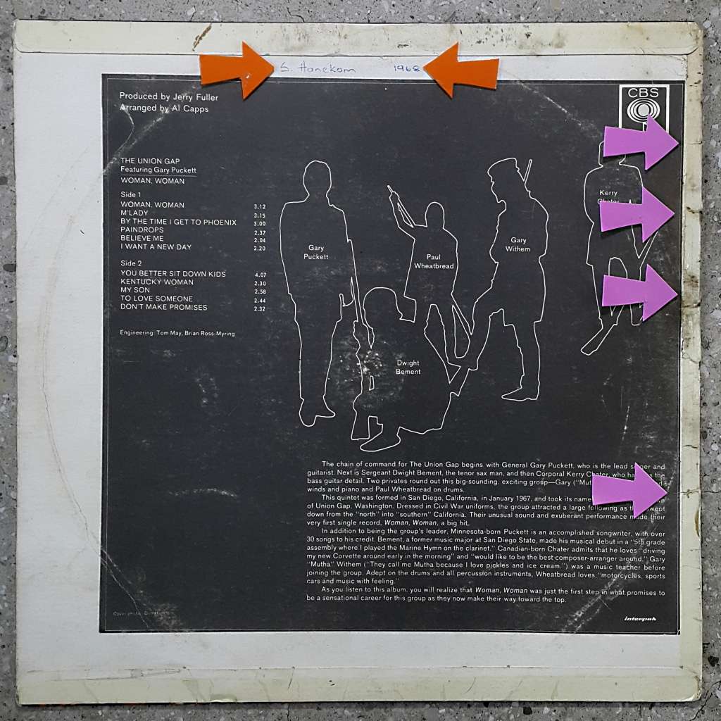 THE UNION GAP (feat. Gary Puckett) - WOMAN, WOMAN Vinyl, LP, Album, Stereo Country: SA 1968