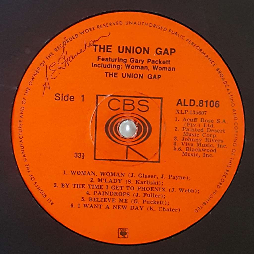 THE UNION GAP (feat. Gary Puckett) - WOMAN, WOMAN Vinyl, LP, Album, Stereo Country: SA 1968