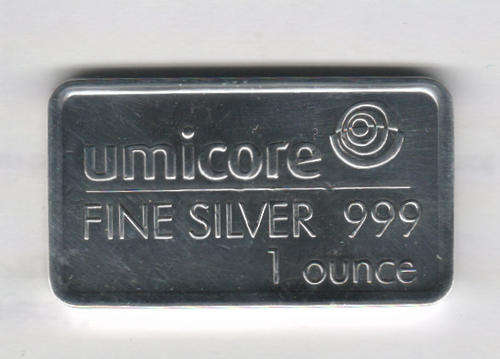 *** Umicore One-Ounce Silver Bar *** NO RESERVE!!!