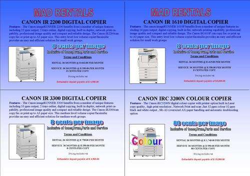 SOUTH AFRICA LOWEST RENTALS ON COPIERS