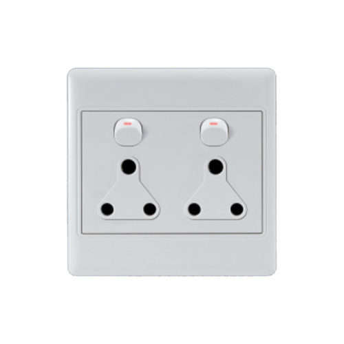 SABS Approved DOUBLE 4X4 Wall Switched Socket 2X16A