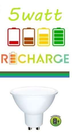 5W GU10 Rechargeable LED Emergency load shedding downlight ( cool white)