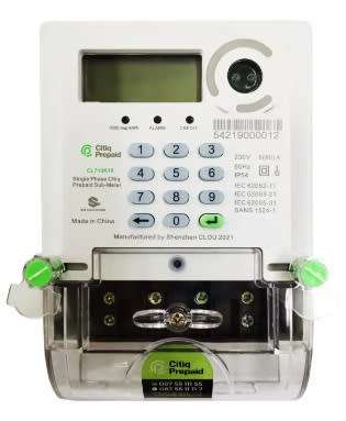 Citiq Single Phase Electricity SUB Meter Clou2022