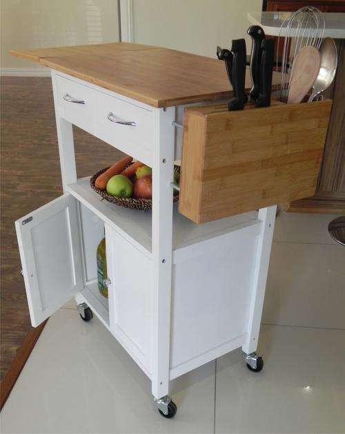 Kitchen Cart with Bamboo Top