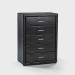 Chest of Drawers - Dark Brown Leatherette