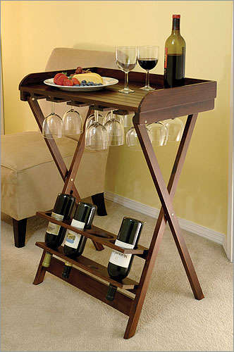 Cielo Walnut Foldable Wine Table