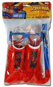 An original amazing spiderman snorkel fins and mask set
