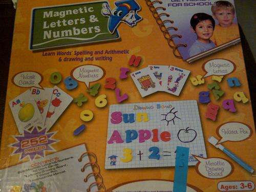 Magnetic letters and numbers