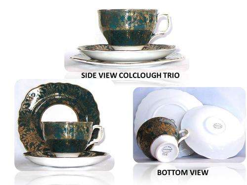 Exquisite Tea cup Trio* RARE Colclough Gold finish *see Sweetleaf 4 more items