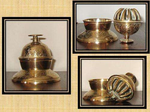 VINTAGE * GLAMOUR -INDIA *ELEPHANT CLAW BELL & CUP**EXCELLENT CONDITION!!**