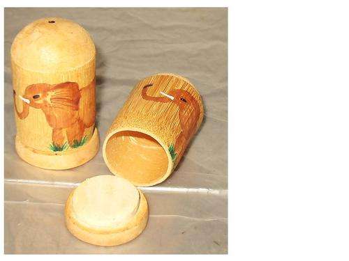 AFRICAN BAMBOO ELEPHANT SALT & PEPPER POTS * SEE SWEETLEAF 4 MORE BARGAINS