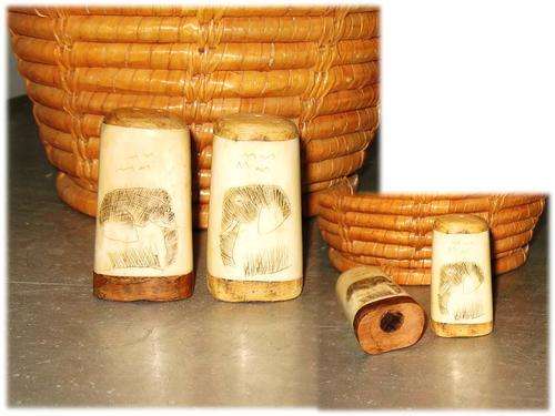 AFRICAN HAND CARVED ELEPHANT SALT AND PEPPER POTS * see SWEETLEAF for more