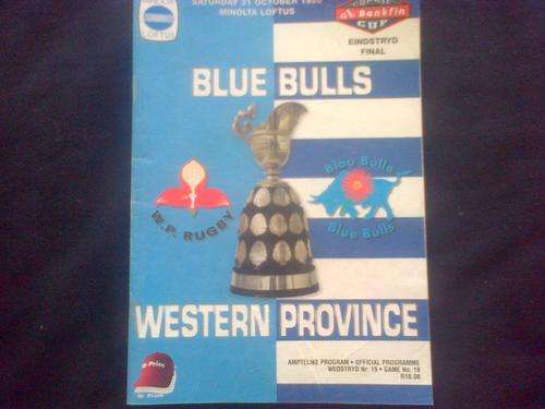OFFICIAL MATCH PROGRAM :BLUE BULLS VS WP CURRIE CUP FINAL . 31/10/98 LOFTUS