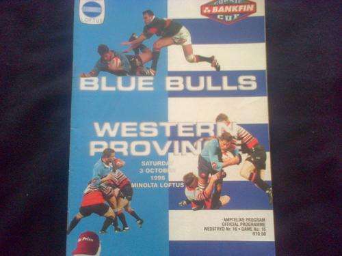 OFFICIAL MATCH PROGRAM : BLUE BULLS VS WP CURRIE CUP : 3/10/98 LOFTUS
