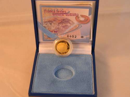 **ABSOLUTELY RARE!!**PROTEA SERIES-2002 WORLD SUMMIT-1/10TH GOLD-LOW CERT NO 52!!!**