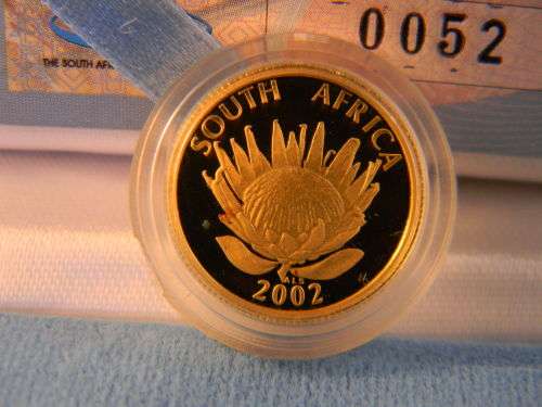 **ABSOLUTELY RARE!!**PROTEA SERIES-2002 WORLD SUMMIT-1/10TH GOLD-LOW CERT NO 52!!!**
