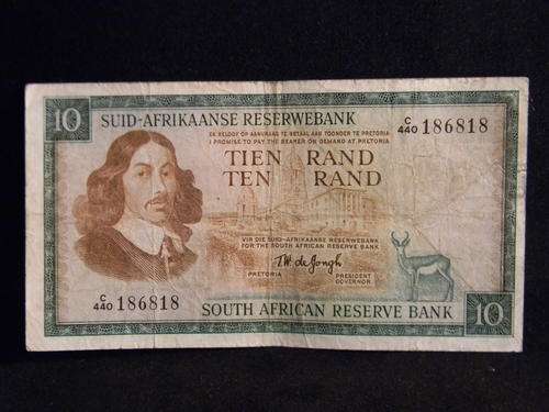 NICE CONDITION-TW DE JONGH-TYPE 9 &10-1975 & 1976-THIRD ISSUE-TEN RANDS
