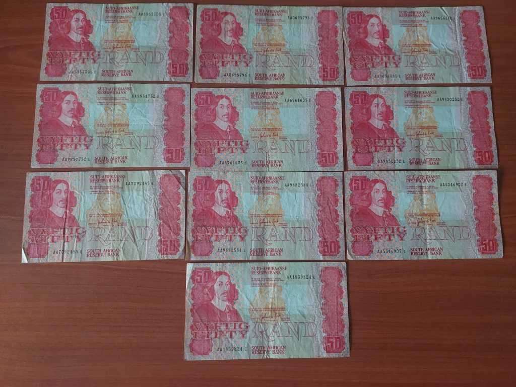 10 x AA Gerhard de Kock R50 notes