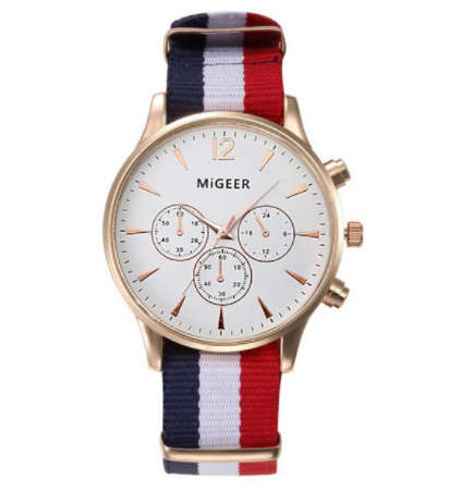 MIGEER Fashion Gold & White Strap Quartz Watch