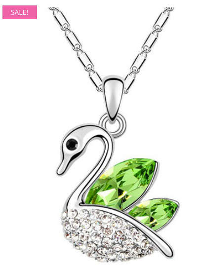 The Crystal Swan ¿ Green Necklace
