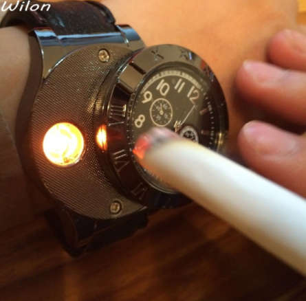 Premium Black Electronic Lighter Watch