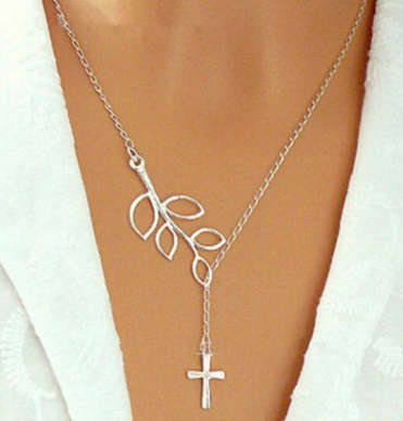 Leaf Cross Necklace