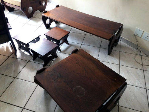 $$$ Solid Imbuia Lounge Suite (RETRO) A Whole Set in One Auction $$$