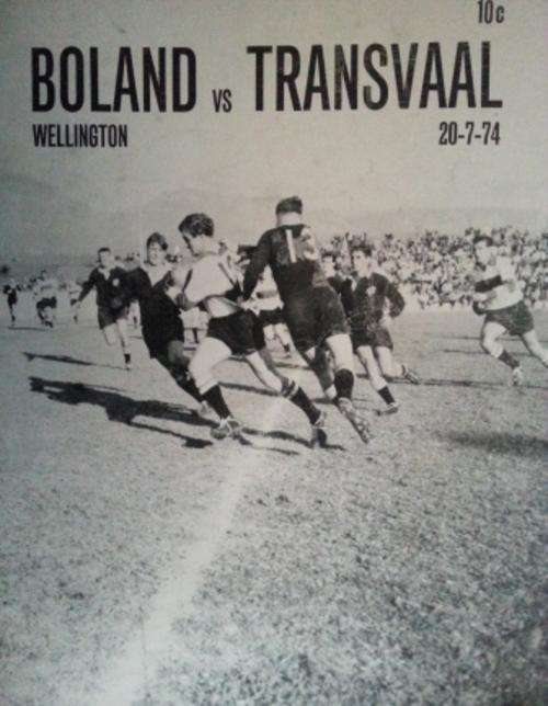 Programme Boland / Transvaal 20/7/74 Wellington