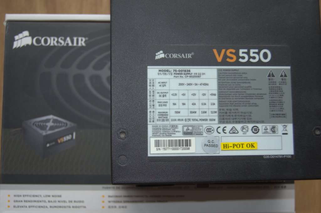 Corsair 550 Watt 80 PLUS® White Certified PSU