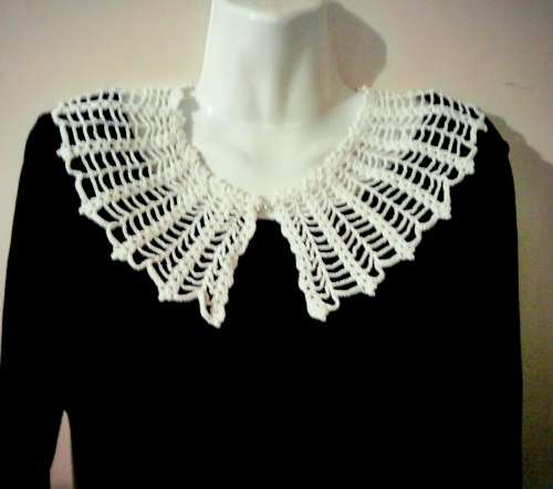 crocheted linen collar
