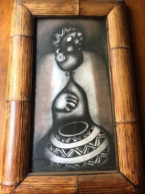 DAVID MBELE SOFT PASTELS ON PAPER NICELY FRAMED