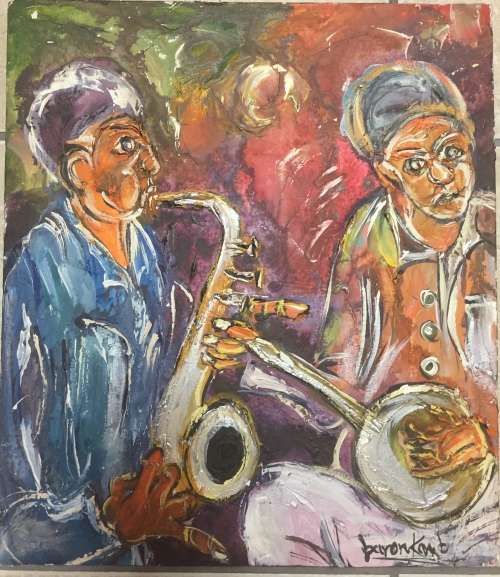 AN OIL ON STRETCHED CANVAS BARON KANDARAMI