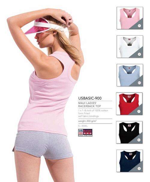 US Basic Maui Ladies Racerback Top - Buy Now Pay Later