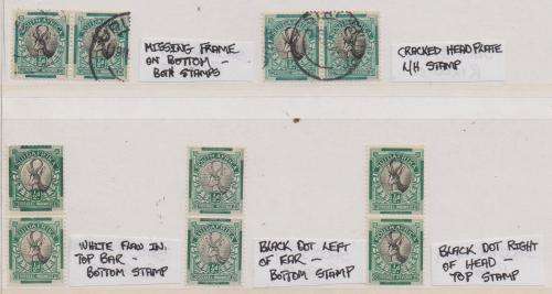 Valuable selection of five Roto ½d-issue pairs, all with varieties